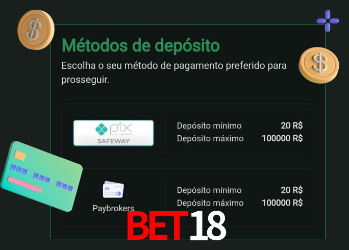 O cassino bet18 oferece uma grande variedade de métodos de pagamento